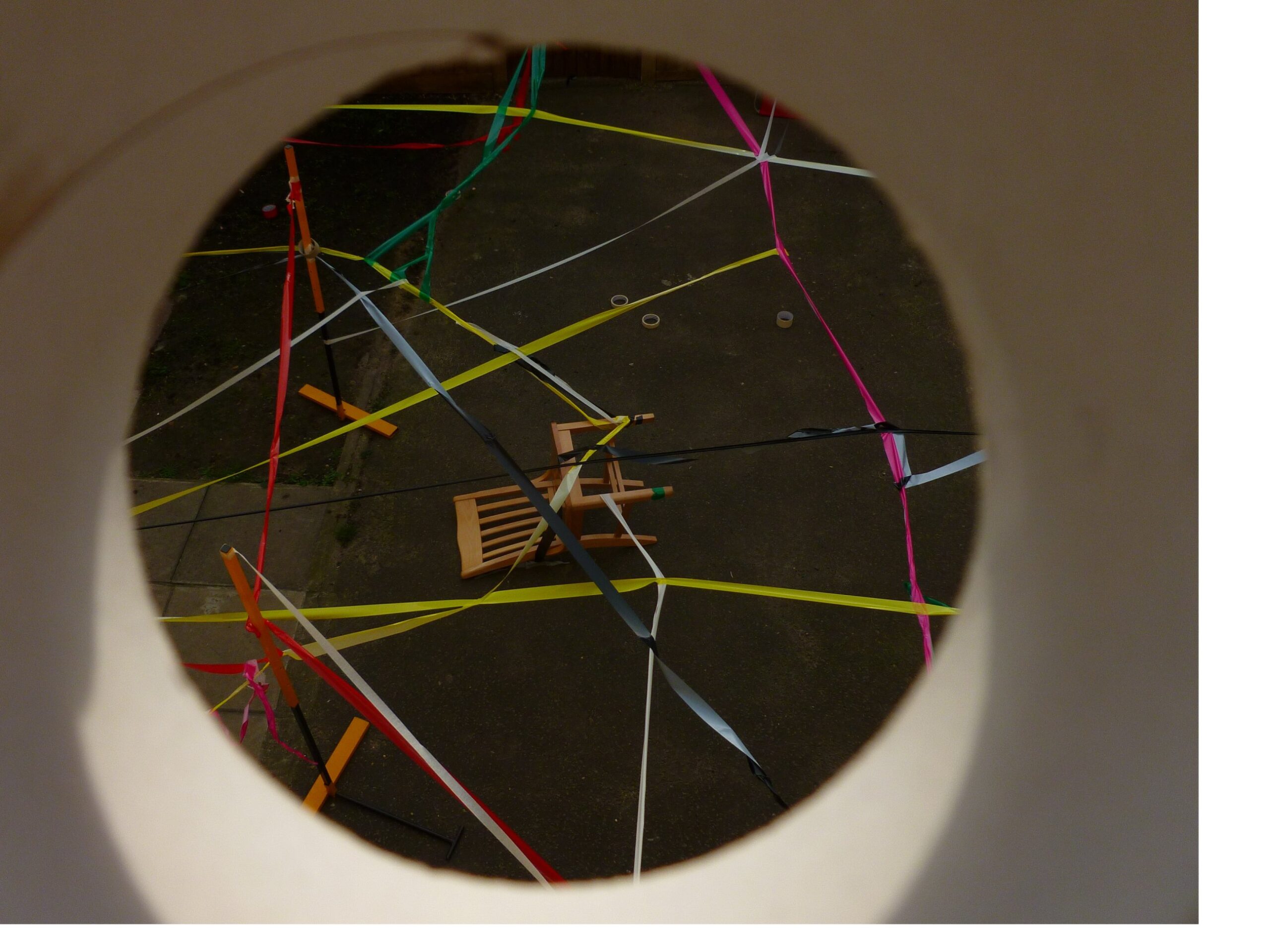 Image of chair, tape etc