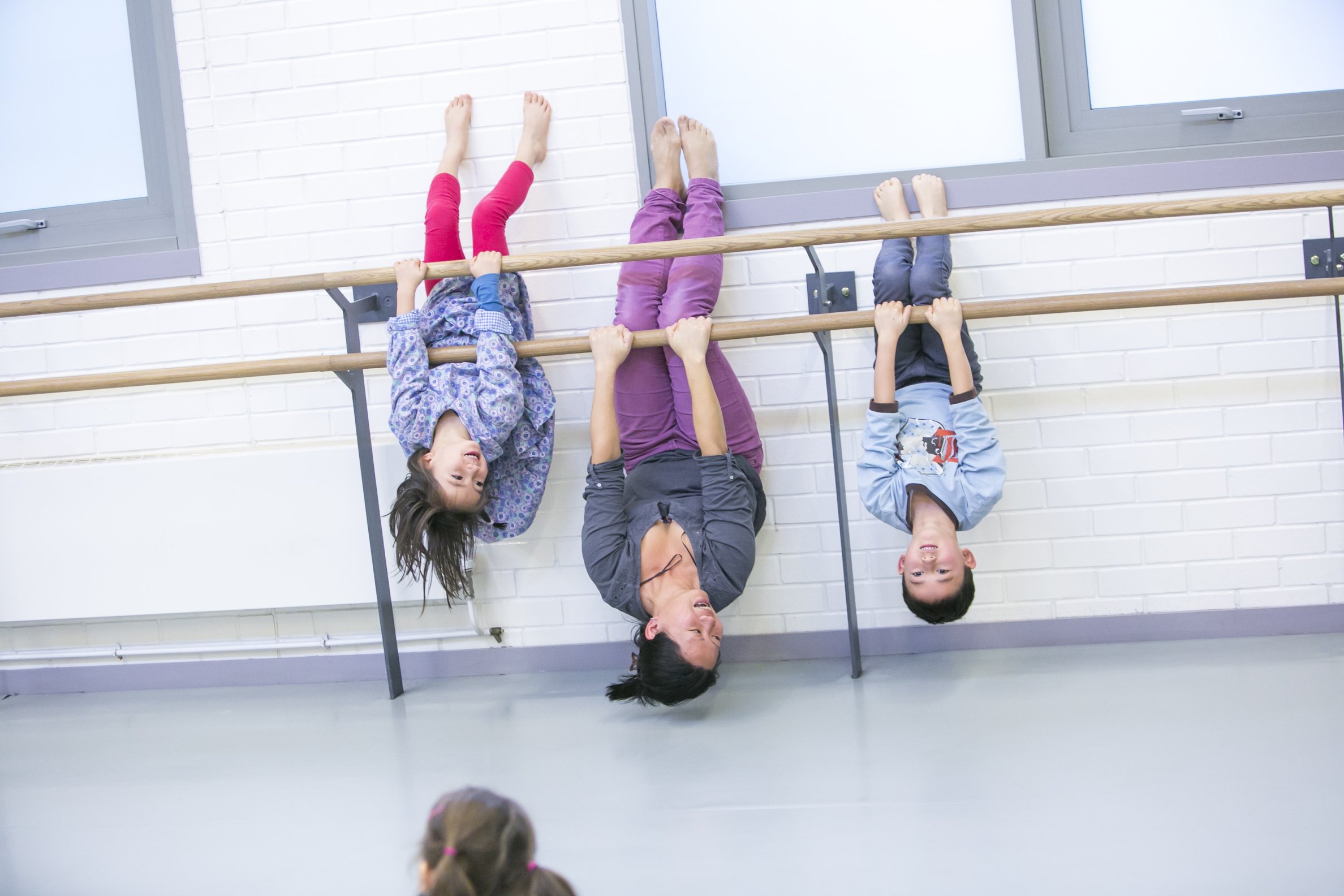 Image of children upside down