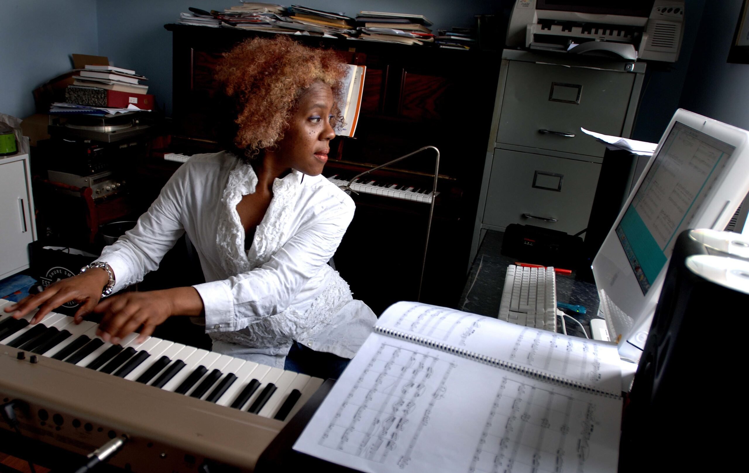 Photo of Errollyn Wallen at work