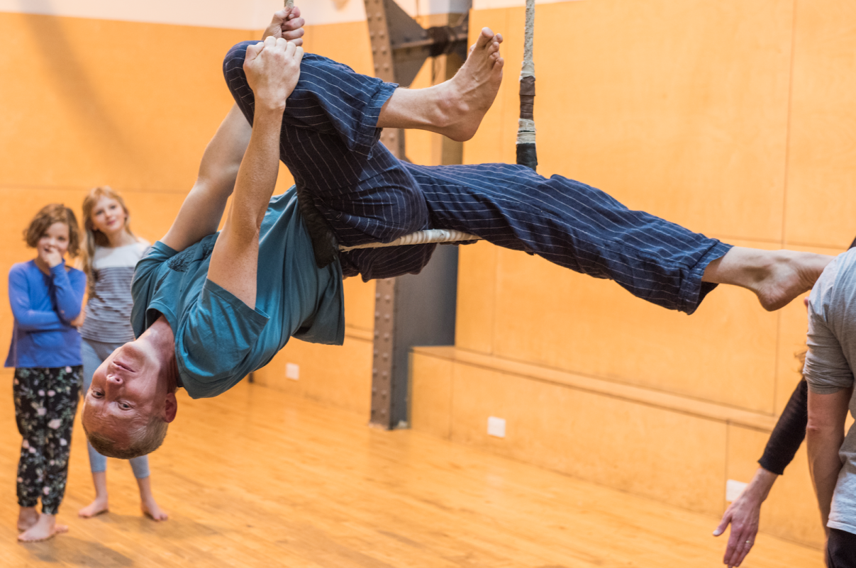 Photo of man on trapeze