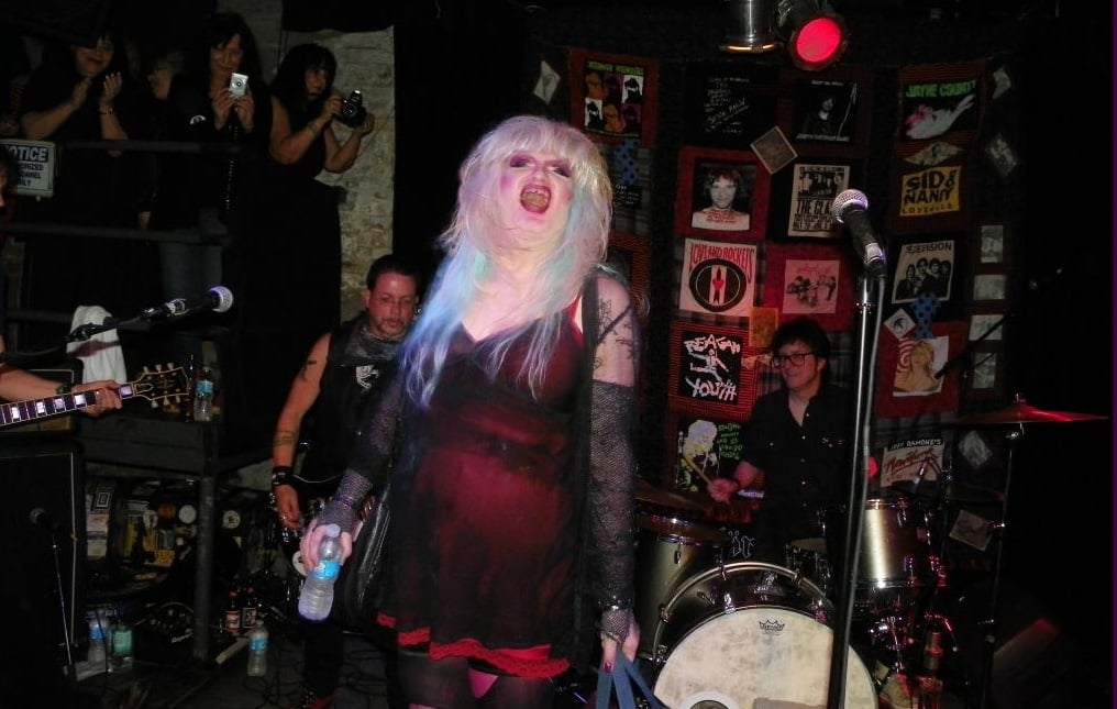 A photo of a punk performance by Jayne County