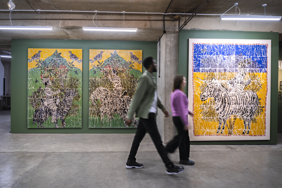 Visitors to an exhibition