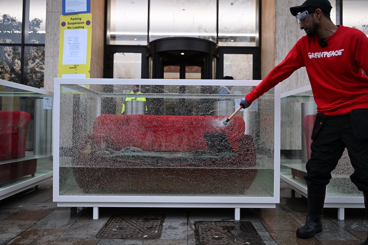 A team of 77 activists sets up a protest art installation - titled Breaking Point: Untold Stories of Climate Loss and Damage - around Shell’s London headquarters. The ‘exhibition’ which displays the once-cherished belongings of Filipino communities that were wrecked by climate-charged typhoons that have struck the Philippines aims to highlight how the oil and gas industry is fueling the climate crisis and intensifying extreme weather events that are destroying lives and livelihoods of ordinary people around the world.