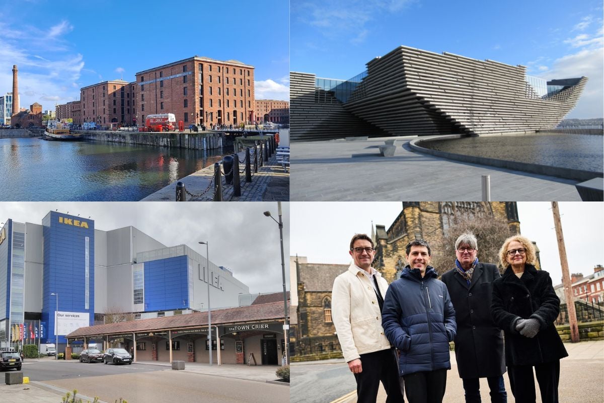 Merseyside Maritime Museum (Wikimedia commons), Nick Barley, Alex Sobel,V&A Dundee (Alex Livet),  Simon Armitage, Ruth Pitt at the site for National Poetry Centre (David Lindsay), Former IKEA in Coventry (Philip Halling