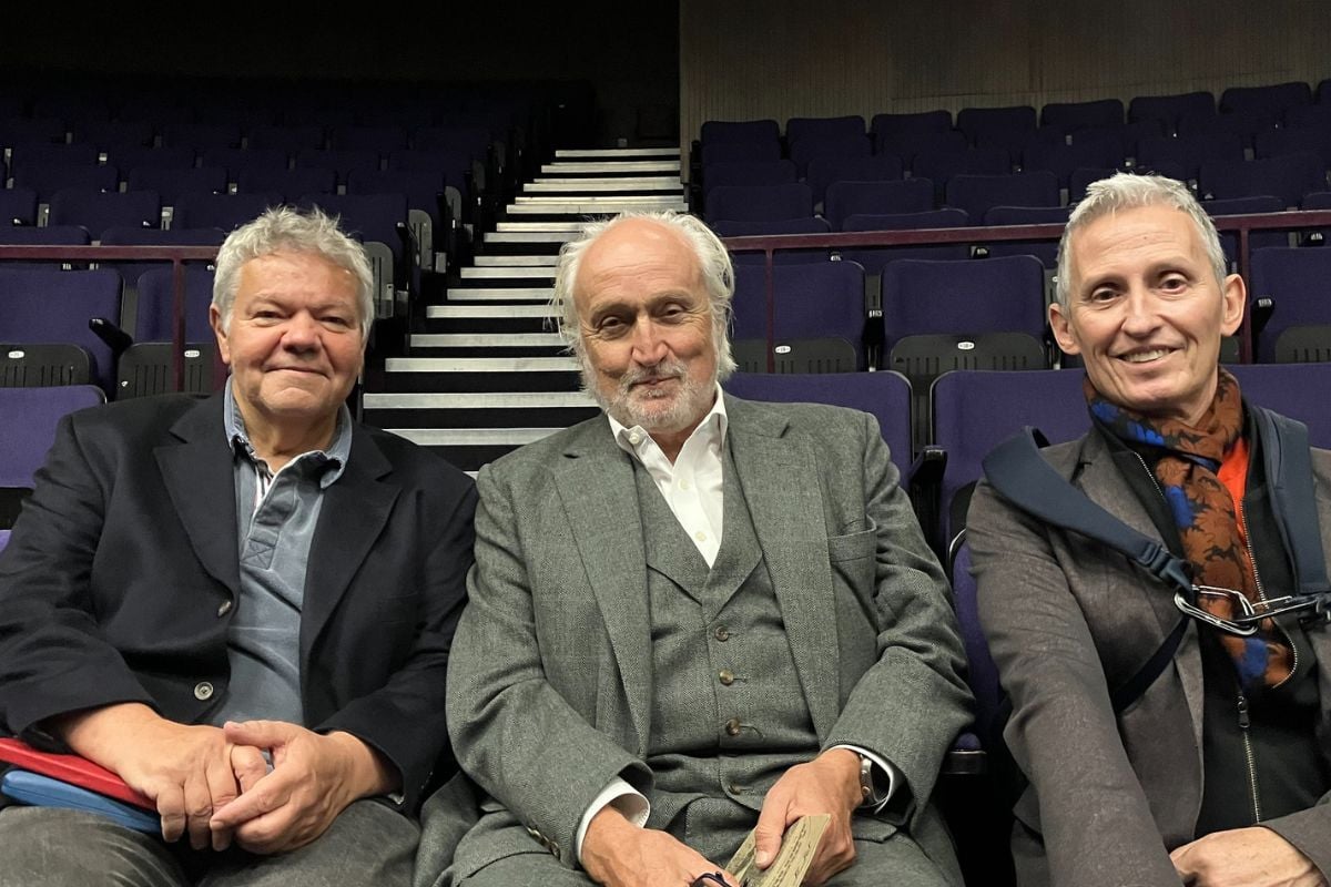 L-R Anthony Drewe, Nick Allott, George Stiles