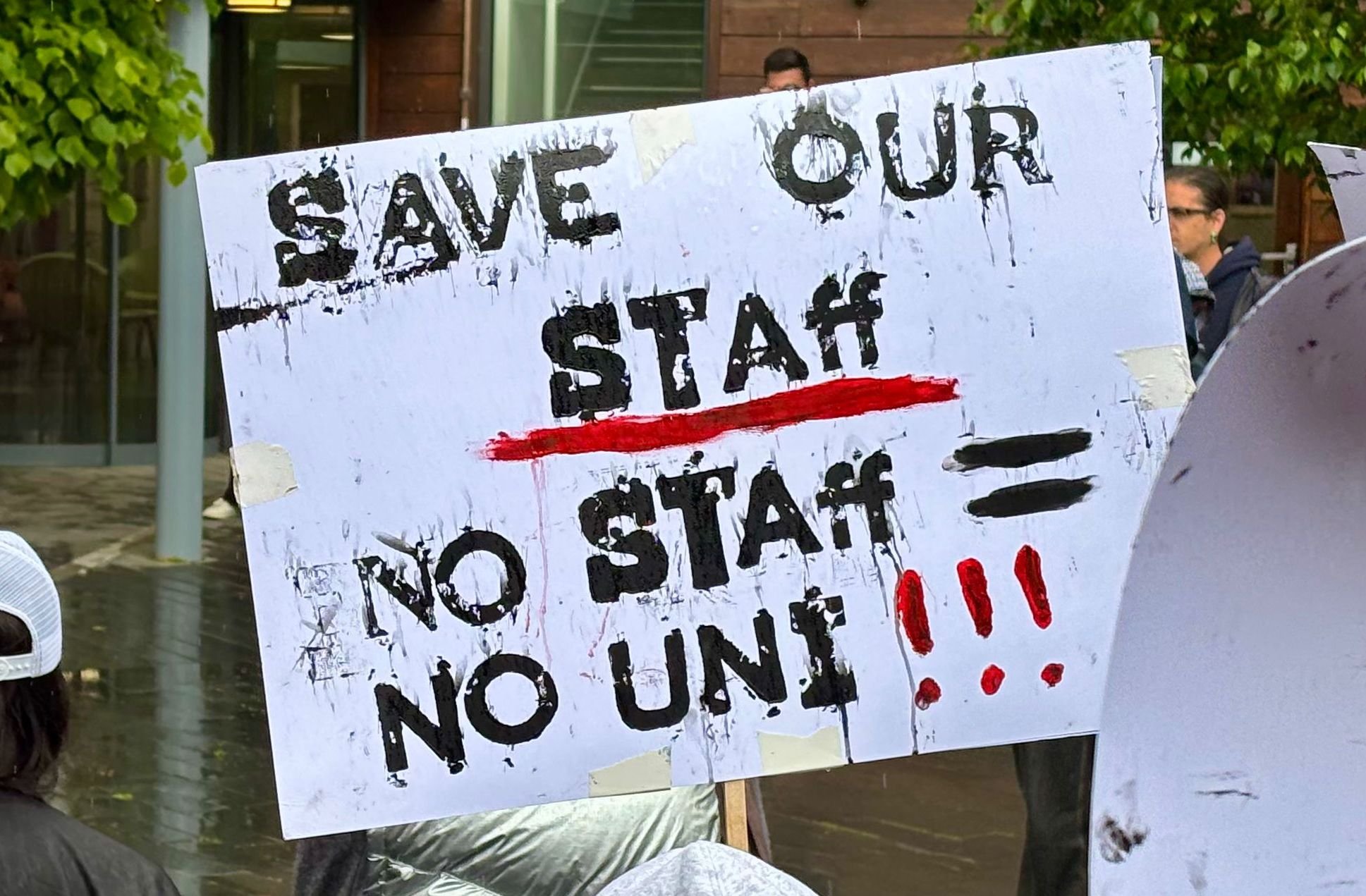 Protests at Arts University Bournemouth over cuts. Photo: AUB UCU 