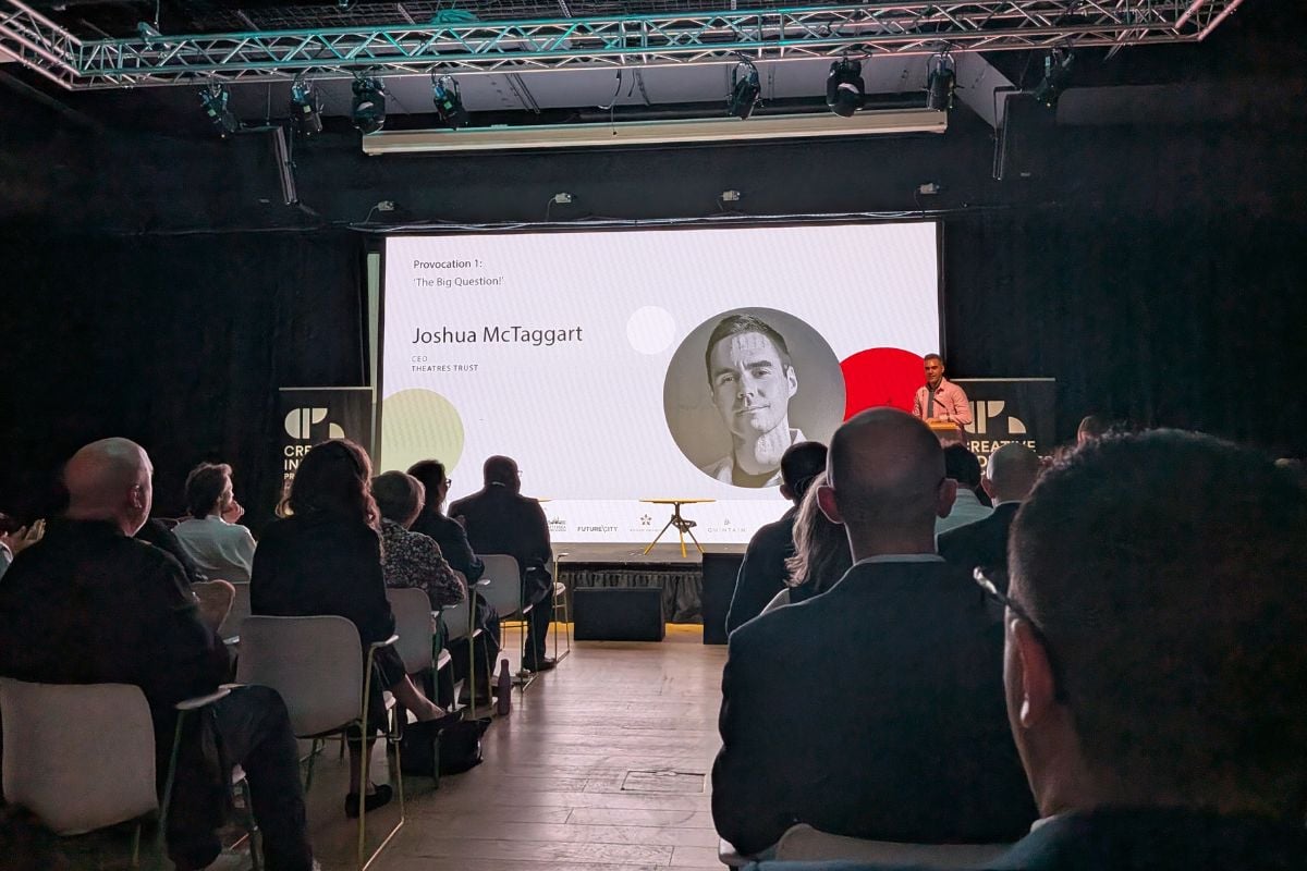 Josh McTaggart speaks at the Creative Industries Property Summit on 18 September 2025