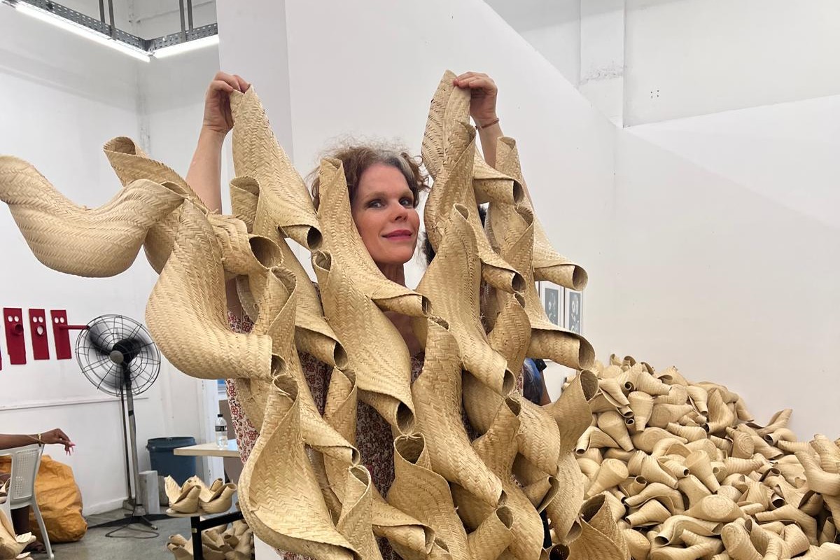 Laura Lima with artwork