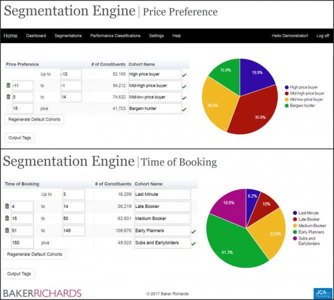 Screenshot showing segmentation engine