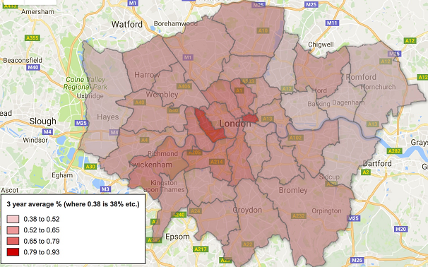 heat map of London