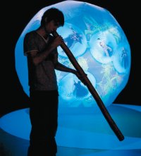 ‘The Thought That Counts’: Theatre-Rites’ co-production with barbicanbite05 and the Young Vic. Photo of man playing didgeridoo