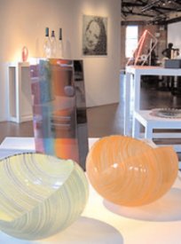Aesculus bowls by Gillies Jones and Rainbow by Sabrina Cant at the International Festival of Glass