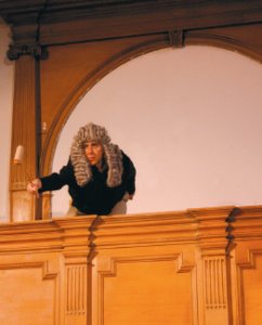Charlie as a judge in his play at the Edinburgh