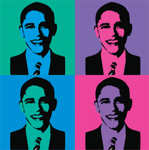An Andy Warhol style picture of  Barack Obama