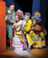 A group of pantomime performers on stage
