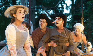 Four opera stars perform in a wood (at Latitude festival)