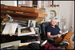 Artist Paul Kennedy in his South Block studio © PHOTO Rob McDougall