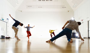 Associate artists Udifydance work in the Creation Space on their debut tour piece, ‘4 Men: Move’ © PHOTO James Rowbotham
