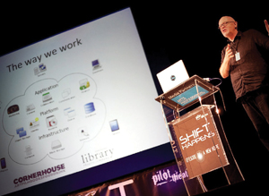 Photo of Dave Moutrey at Shift Happens in York earlier this month