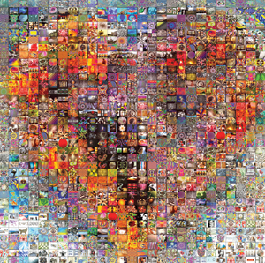Collection of images together projecting a heart image