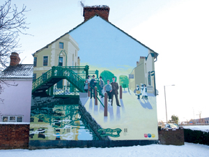 The Golden Lion Bridge by Ken White, repainted in 2009 for Swindon Does Arts