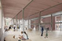 Computer-generated image of the inside of the proposed new Art Hall at Tate Liverpool