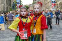 Two performers on the streets of Edinburgh