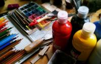 A picture of painting materials