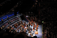 Ariel view of bournemouth symphony orchestra performing at the royal albert hall