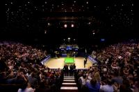 Photo of audience and players at snooker championships