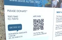 Photo of a sign advertising digital donations
