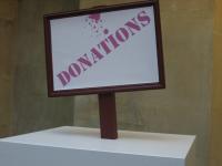 Photo of donations sign