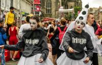 Photo of flyerers on the Royal Mile