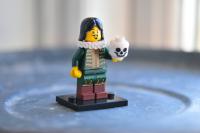 Photo of a Lego man performing Hamlet