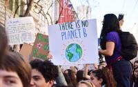 A photo of placards at a climate protest