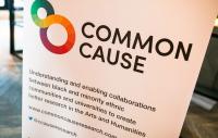 Photo of a poster titled Common Cause outlining their research