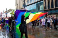 Northern Pride 2019 with rainbow flag