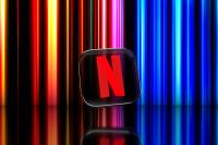 Netflix logo on multicoloured background