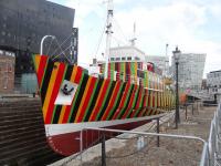 Photo of a brightly painted ship 