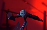 A close up shot of a microphone