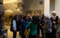 A group of people visiting the British Museum