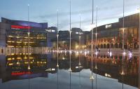 Centenary Square – a cultural hub in Birmingham at dusk