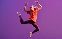 Photo of girl jumping