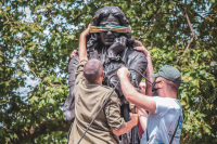 Statue of Edward Colston being pulled down by demonstrators in 2020
