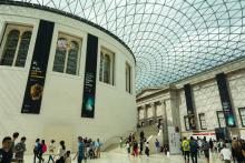 Interior of The British Museum with visitors