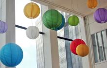 Photo of multicoloured paper lanterns