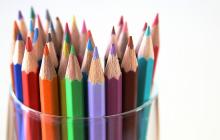 Photo of lots of coloured pencils