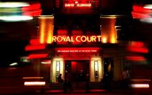 Exterior of Royal Court Theatre at night