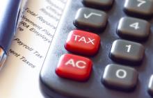 Photo of calculator 'tax' button