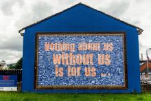 Lesley Cherry’s work replaced a contentious paramilitary mural under the Arts Council of Northern Ireland’s Re-imaging Communities Fund